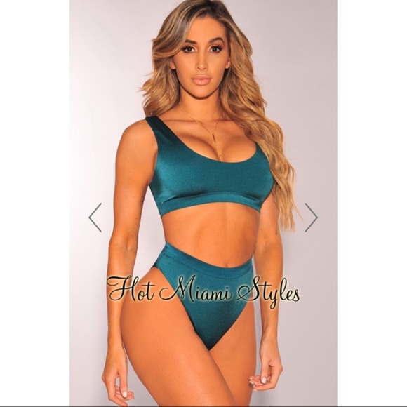 metallic high waisted bikini